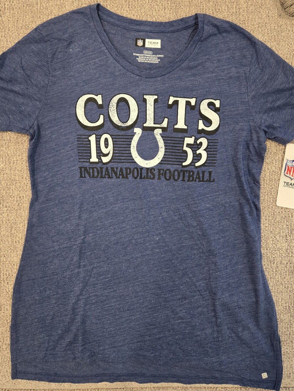 NFL Team Apparel Women’s Small Indianapolis Colts Blue Graphic T-Shirt